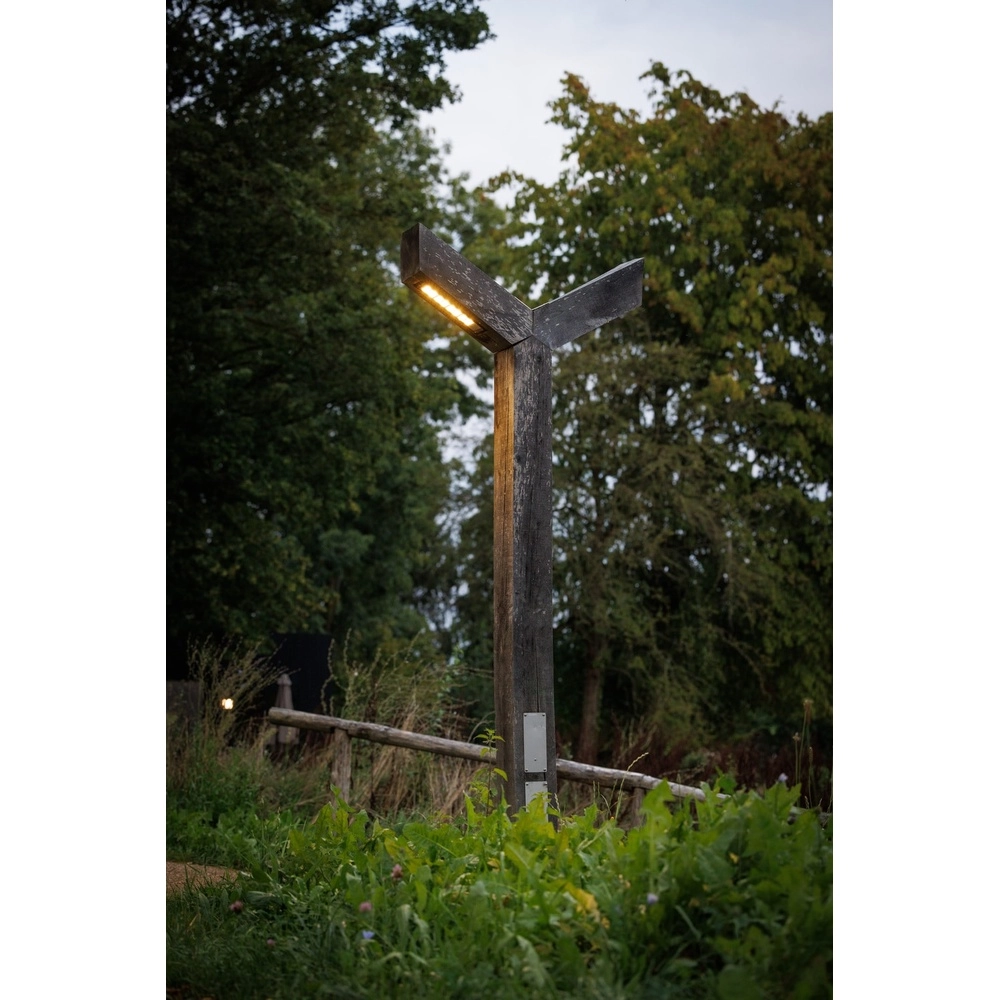 Double wooden street lamp Stelle Oak - 3M - PH07 - 3000K Timberlab 8716803514379