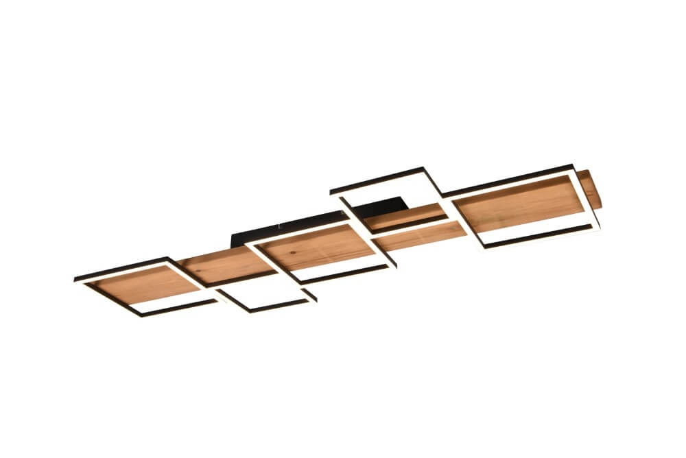 Wooden LED ceiling lamp Harper 5-light Trio 4017807524987