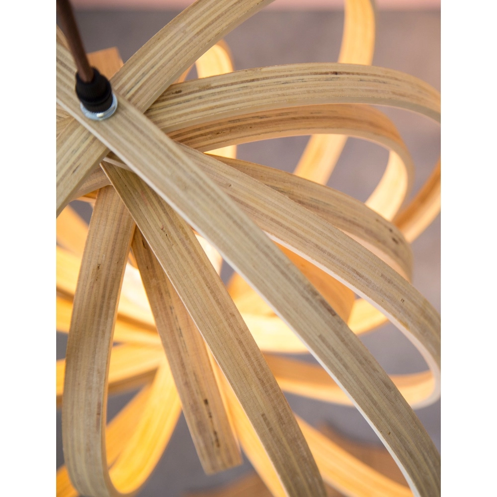 Modern pendant lamp Asco wood Ø 43cm Lyora 5212017424945