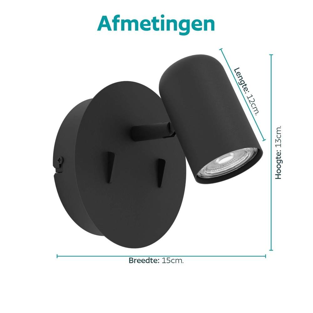 Surface-mounted spot Montemurro Single Black Eglo 9008606392209