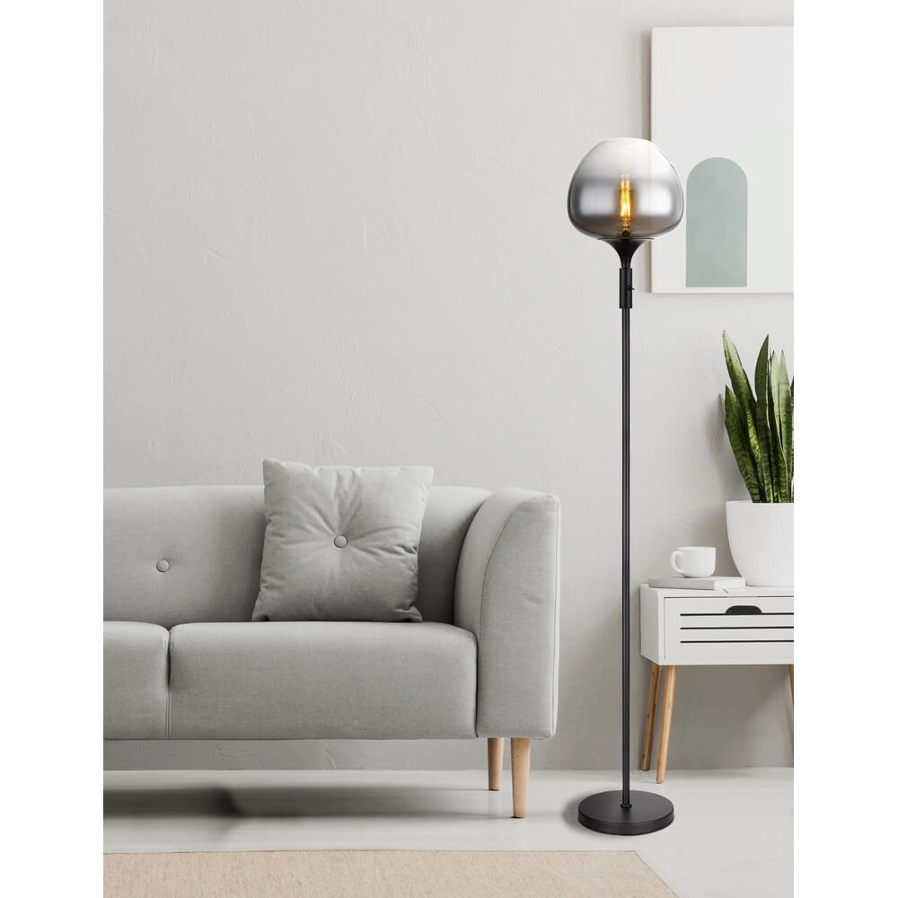 Black floor lamp Maxy single Ø 29cm Globo 9007371445738