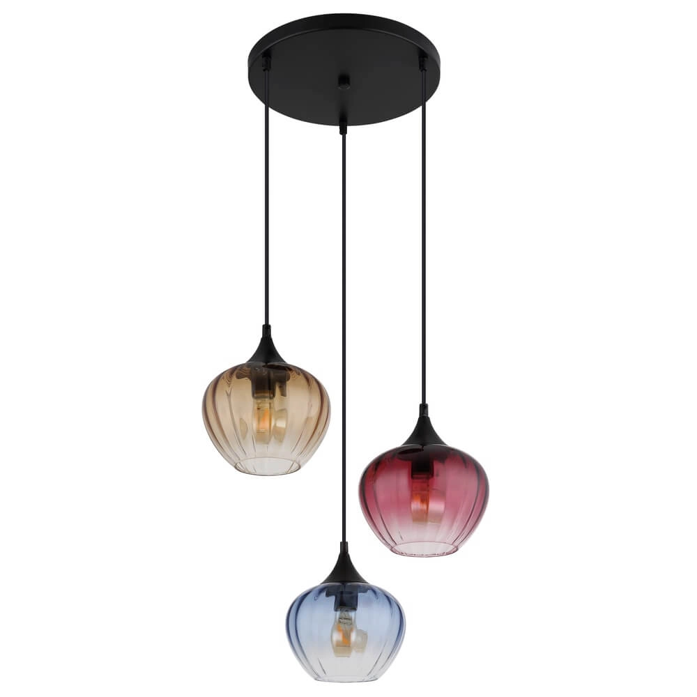 Pendant lamp Sander 3-light round Globo 9007371468591