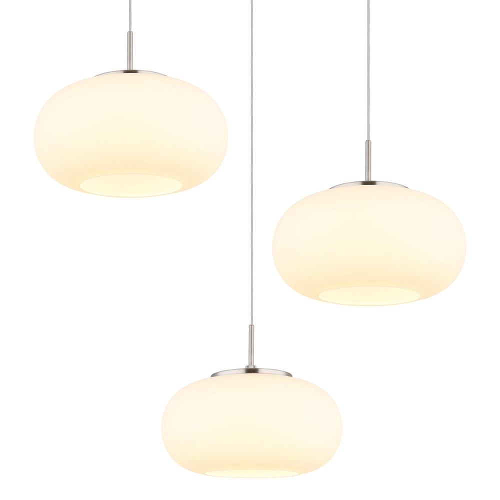 Design pendant lamp Quintara 3-light nickel Globo 9007371474318