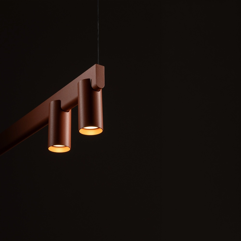Design pendant lamp Fourty 7-light terracotta