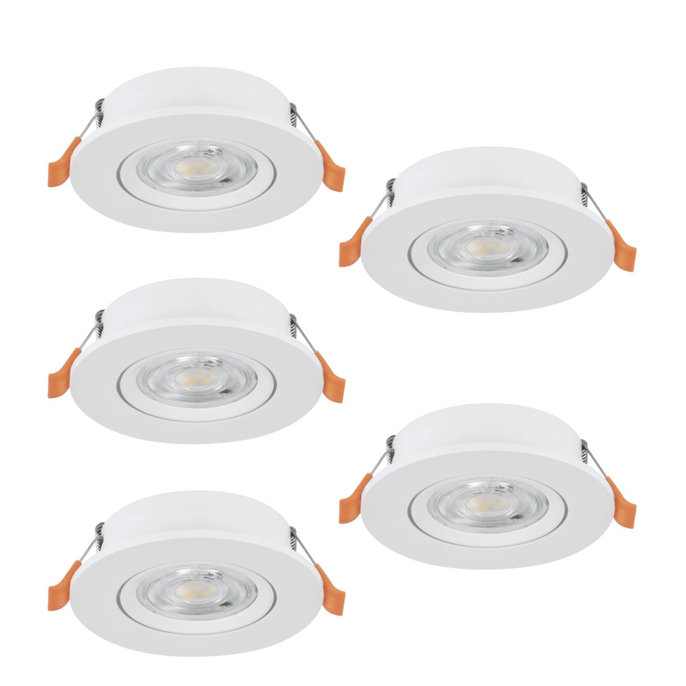 Set of 5 recessed spotlights Barranco white Ø 9cm - 3-step CCT