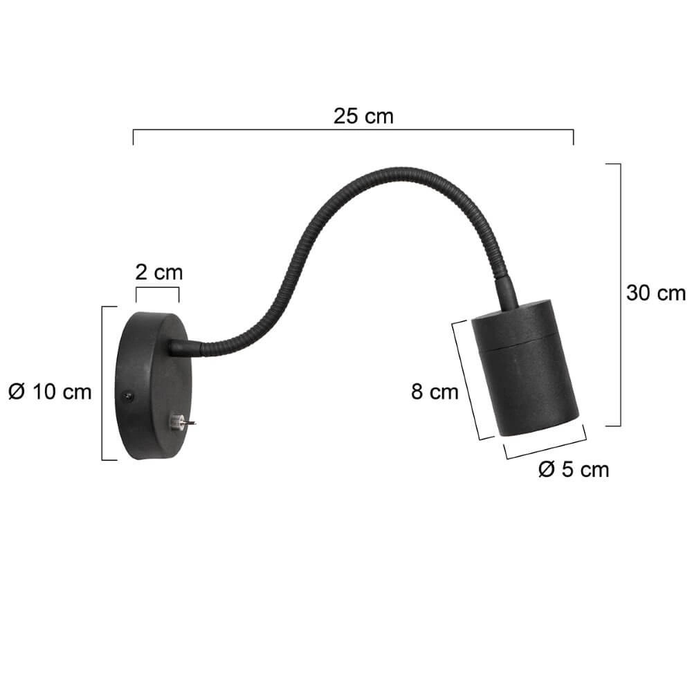 Bedside lamp flexible Upround black Steinhauer 8712746161373