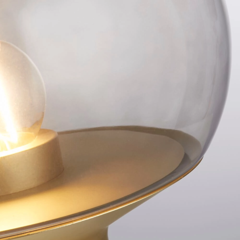 Table lamp Tablu white/gold with smoke hood Searchlight 5053423248646