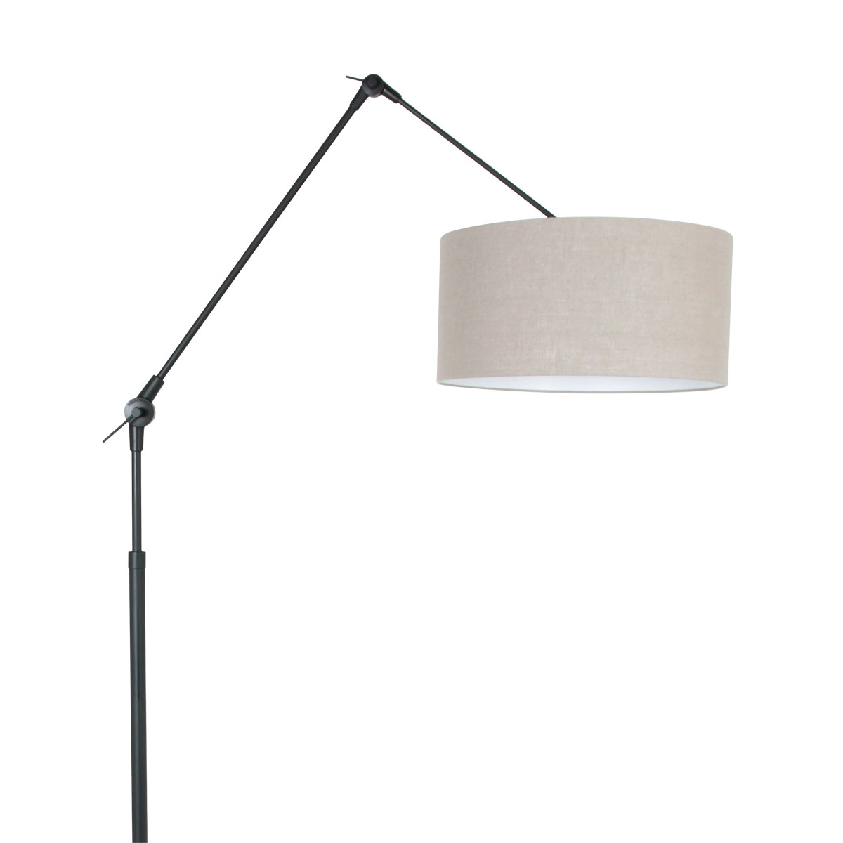 Floor Reading Lamp Prestige Chic black with 40cm taupe lampshade Steinhauer 8712746145830