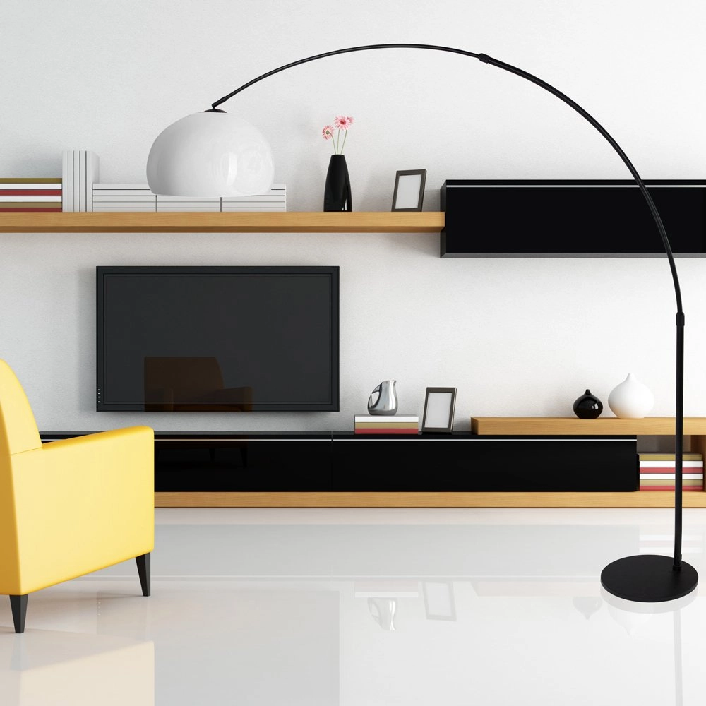 Arc lamp Stresa black with white lampshade Steinhauer 8712746106640