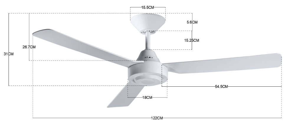Ceiling fan white Calypso Ø 122cm IP20 Beacon 9333509129745