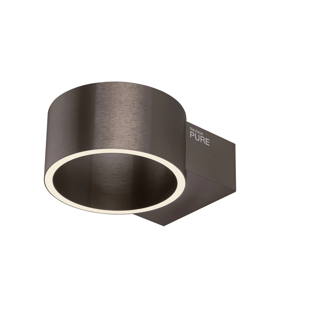 Rechargeable wall lamp Pure Akku Clipse Dark brown brushed Paul Neuhaus 4012248393017