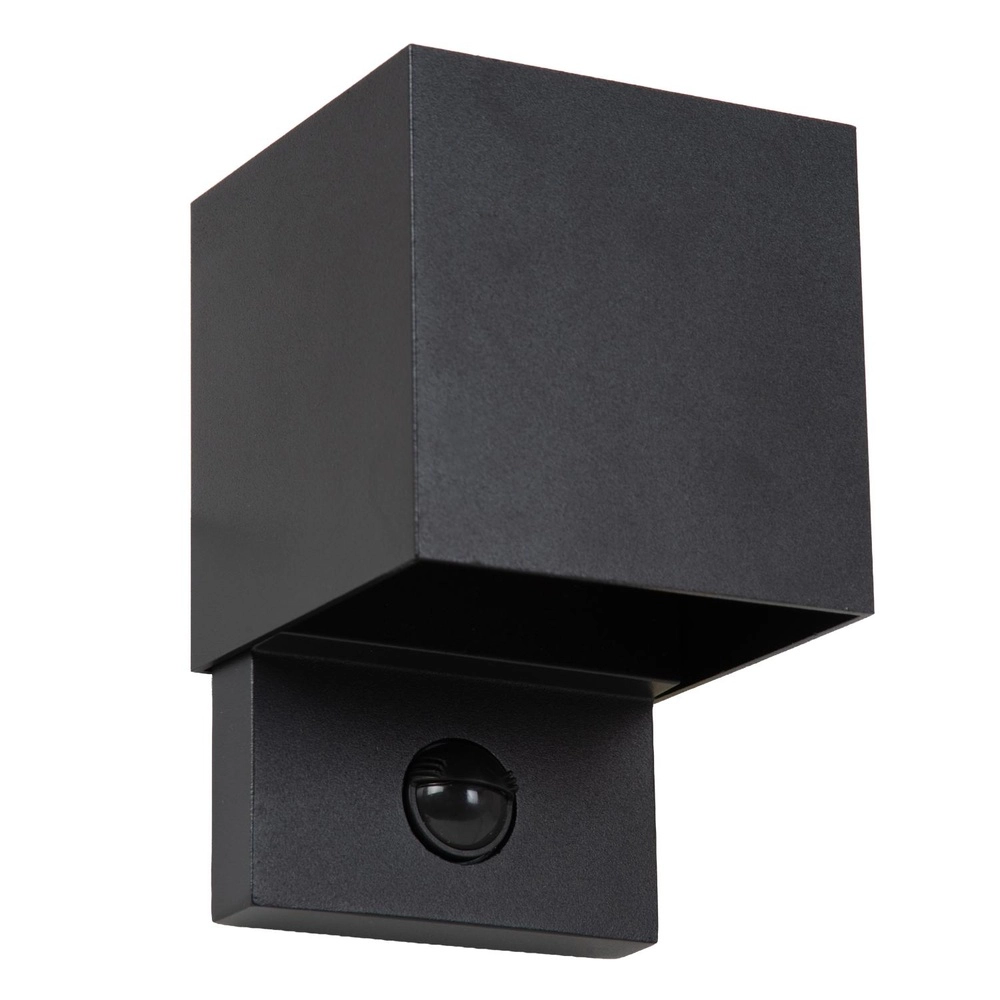Square wall lamp Tadzio with sensor black