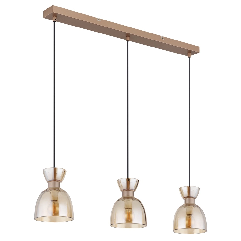 Design pendant lamp Massey coffee brown 3-light Globo 9007371533503