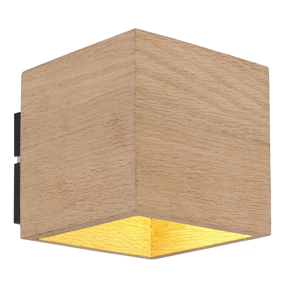 Wooden surface-mounted spotlight Edwin up & down