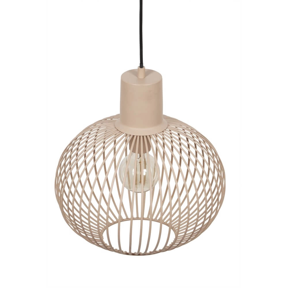 Wire pendant lamp Gila Ø 33cm - sand Trio 4017807617542