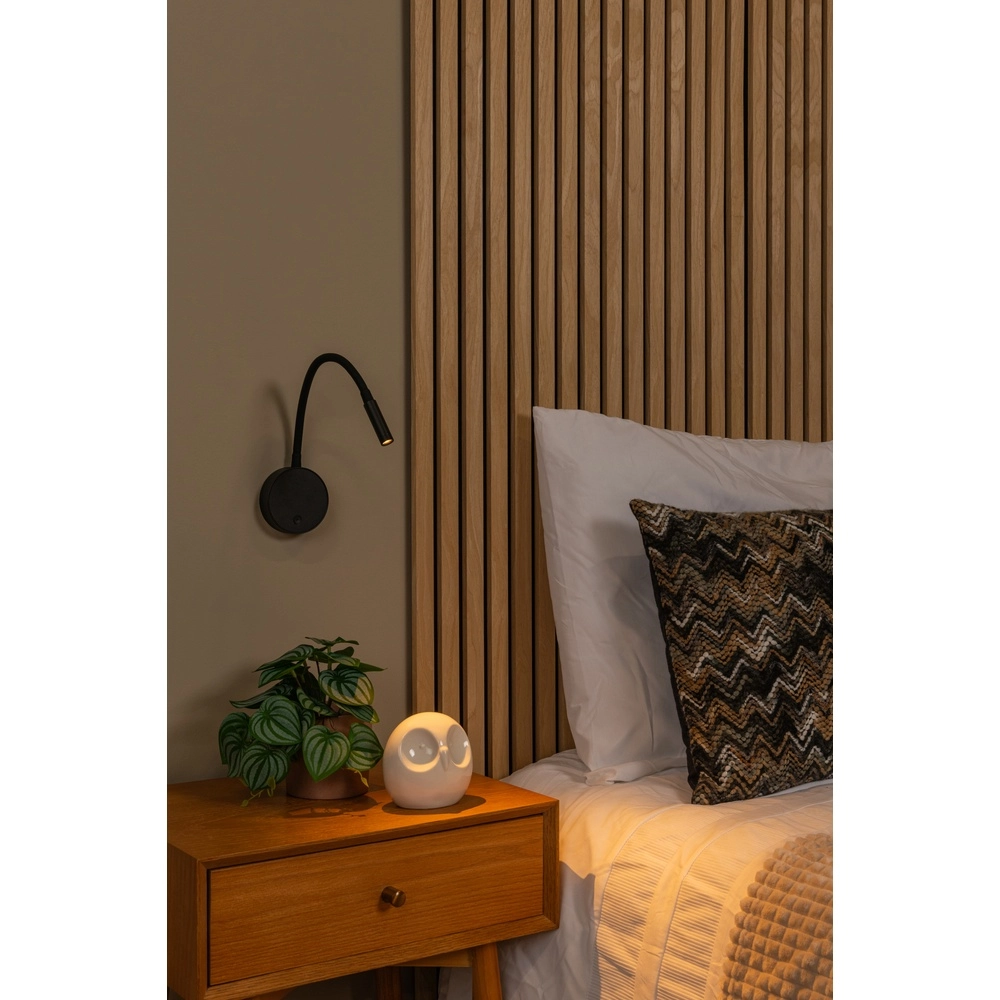 Bedside lamp Asja dimmable black Premium by Lucide 5411212421180