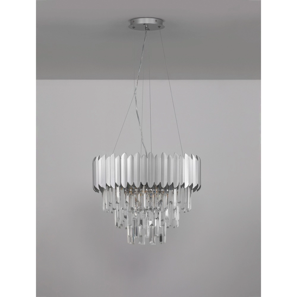 Pendant lamp Magnolia chrome and crystal Ø 50cm Lyora 5212017434951