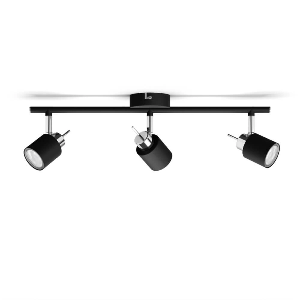 Black ceiling spotlight Meranti 3x GU10