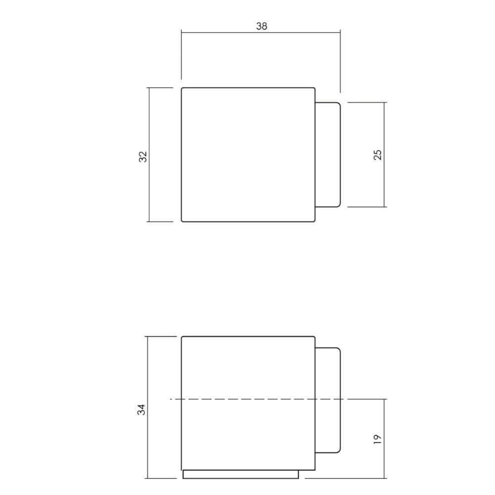Doorstop Cubo brass Olivari 8714186482377