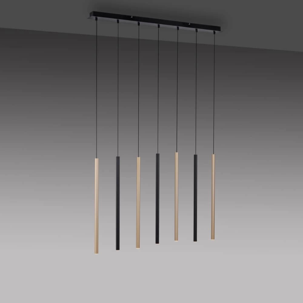 Unique pendant lamp Flute 7-light Paul Neuhaus 4012248374771
