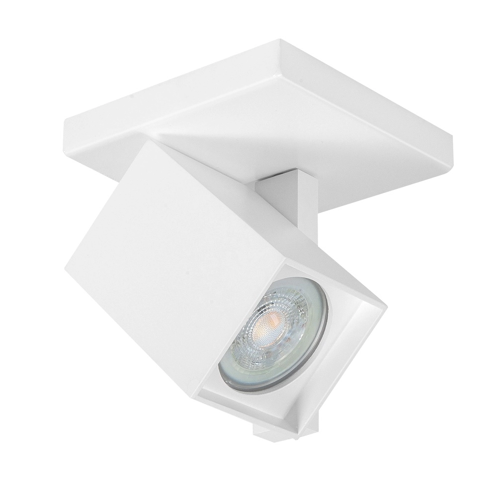 Square surface-mounted spot Oslo white single
