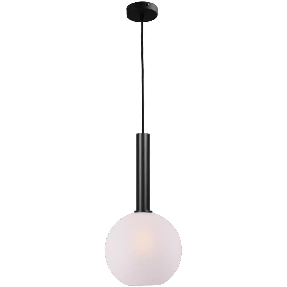 Hanging lamp Ø 25cm Bella 2 Black with matt white glass