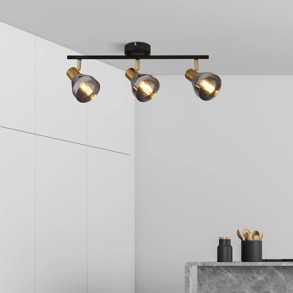 Ceiling light Westminster with smoke glass 3-light Searchlight 5053423227900
