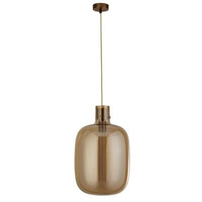 Pendant Lamp Glass Barrel red copper with amber glass Searchlight 5053423188362