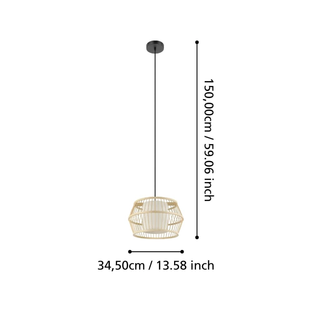 Hanging lamp Monterroso Ø 35cm - rattan Stars of Light 9008606243389