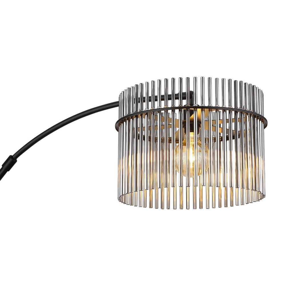Black floor lamp Gorley with smoke glass Globo 9007371471942