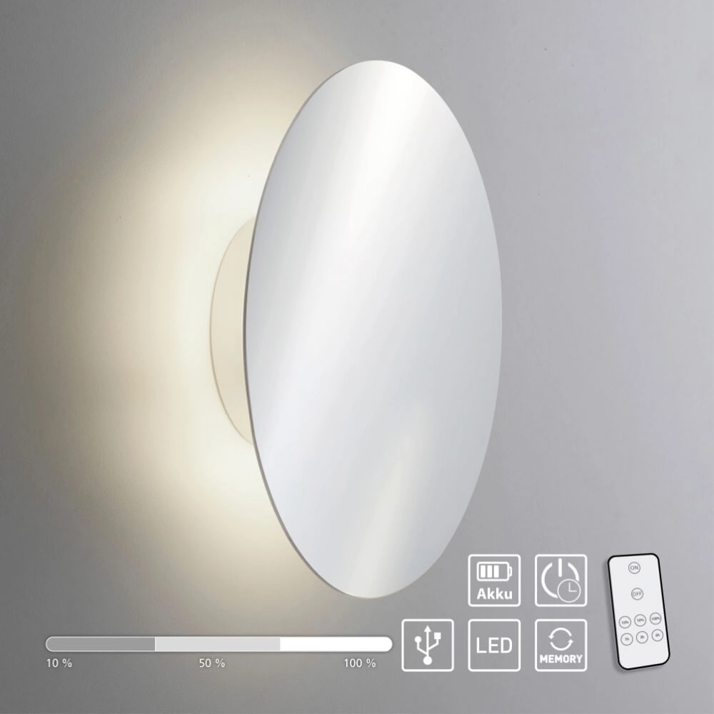 Design wall lamp Akku Puntua Ø 25cm chrome Paul Neuhaus 4012248375839