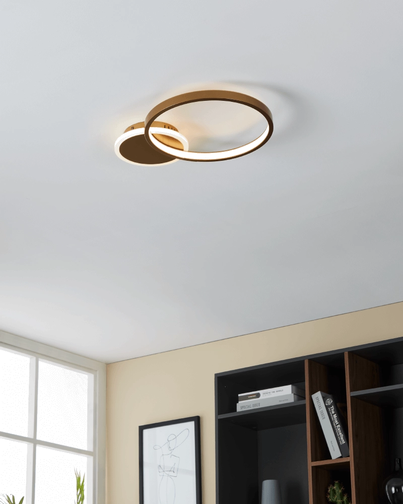 Adjustable LED ceiling lamp Gafares round - gold Eglo 9008606241019
