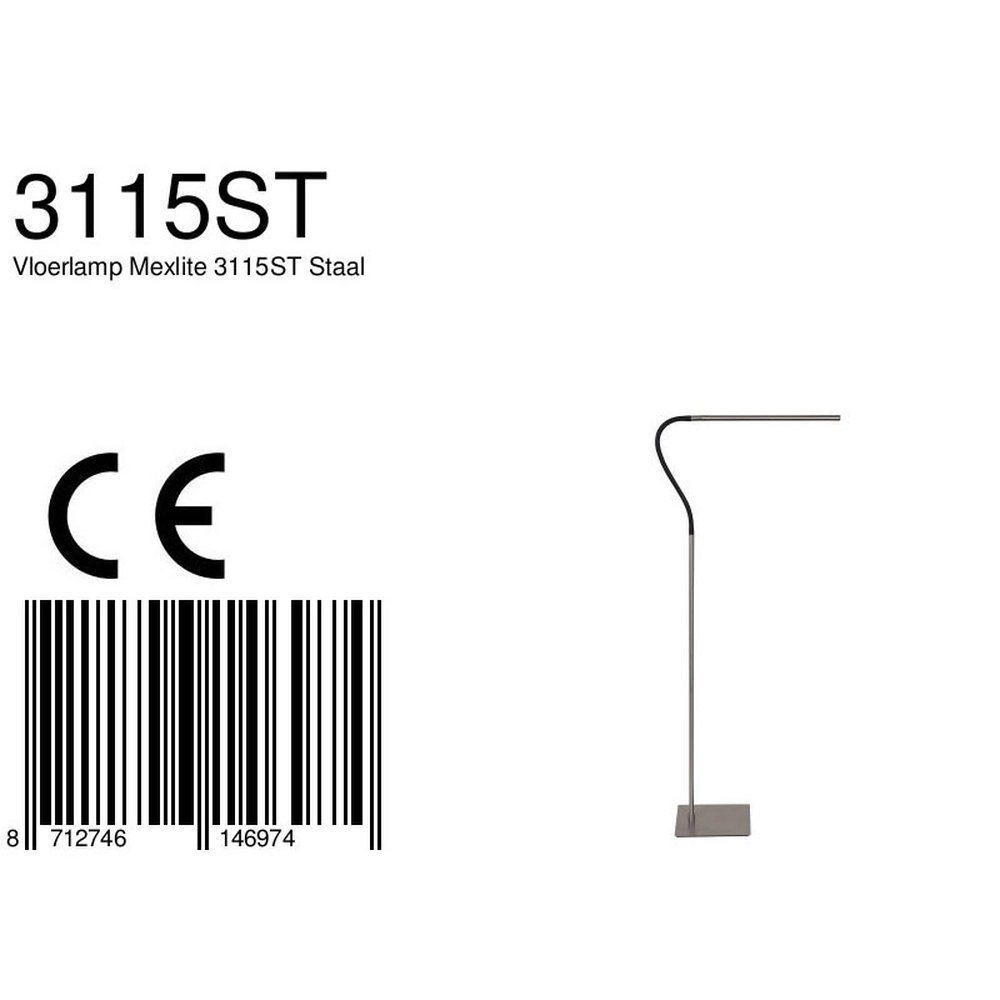 Design reading lamp Serpent metallic grey Steinhauer 8712746146974