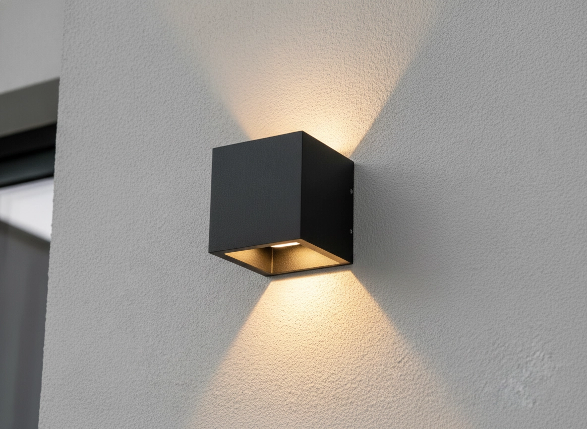 Design wall lamp Cube black square