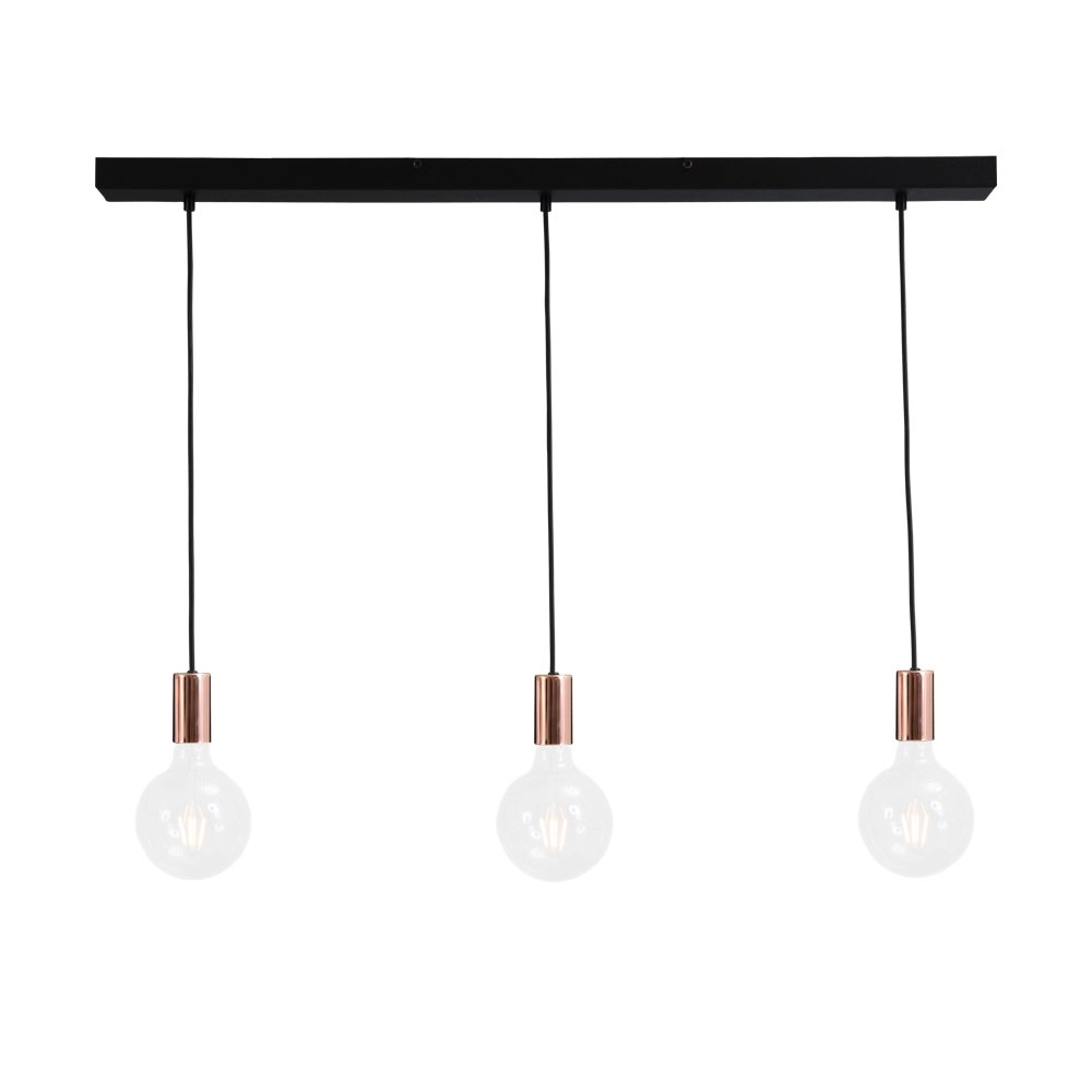 Pendant lamp Concepto 3-light red copper with black
