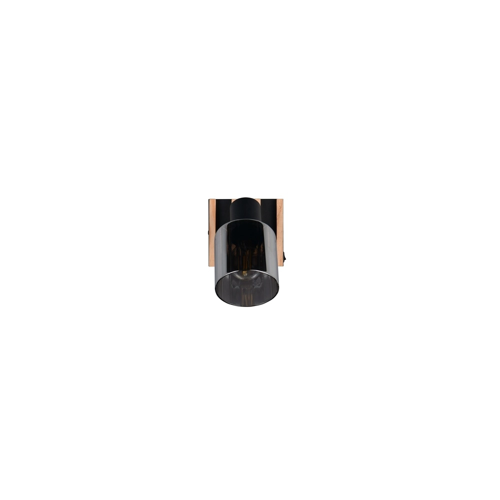 Wall lamp Travia black with wood Trio 4017807682588