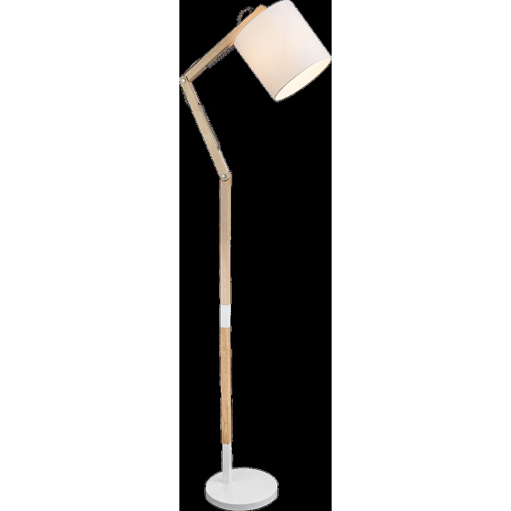 Floor lamp Mattis white with wood