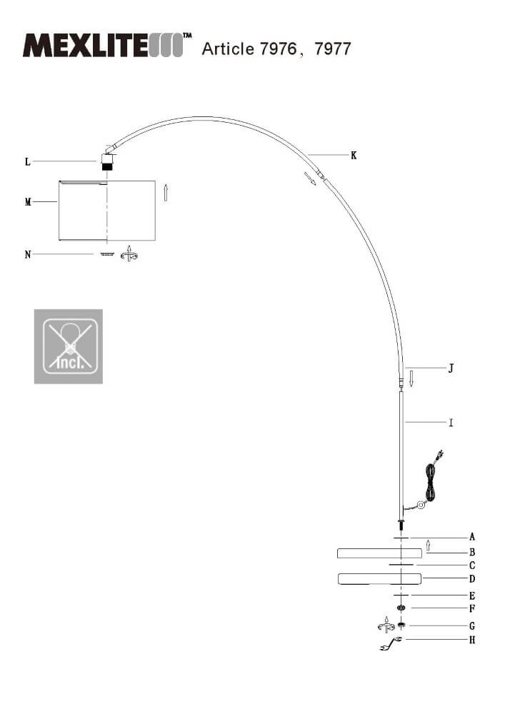 Black arc lamp Solva Steinhauer 8712746123333