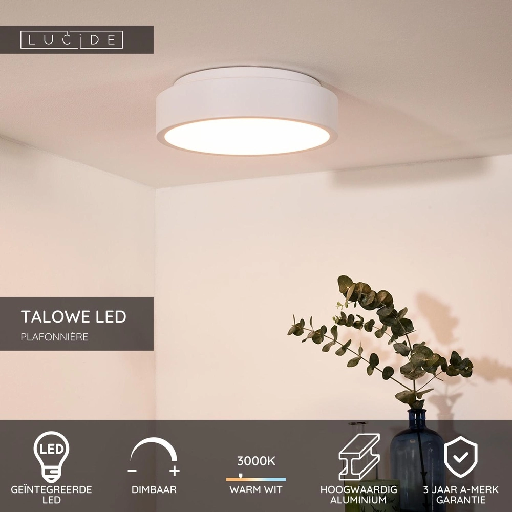 Ceiling light Talowe Led Ø 30cm white Lucide 5411212460622