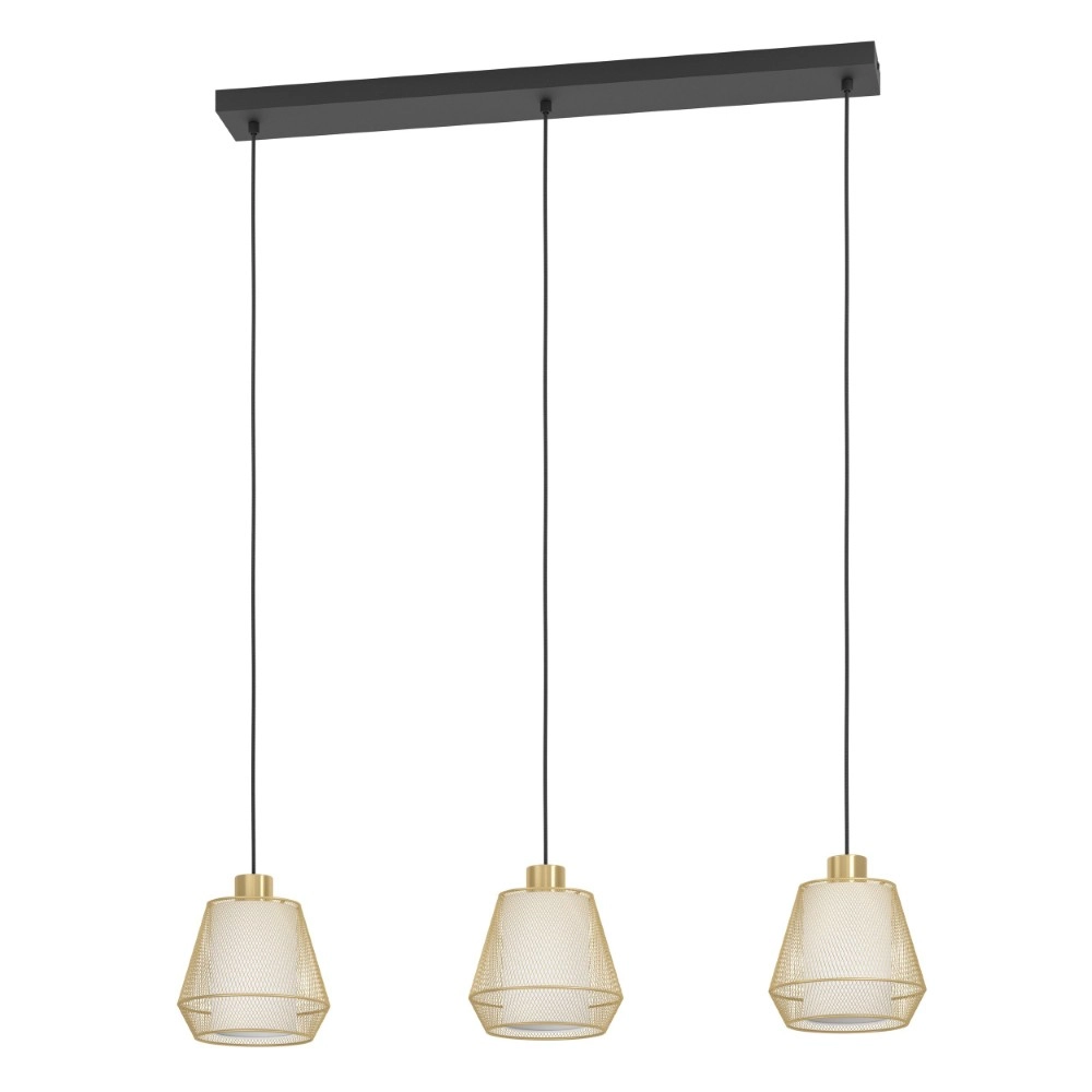 Golden pendant lamp Ciudadela Dining table - 3-lights