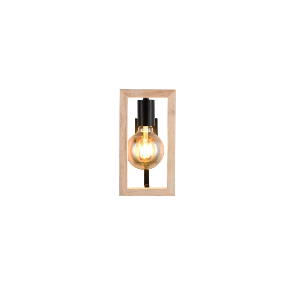 Design wall lamp Bano black with wood Trio 4017807670899