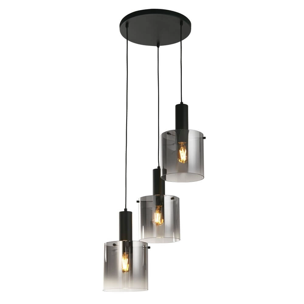 Black pendant lamp Sweden 3-light Searchlight 5053423244327