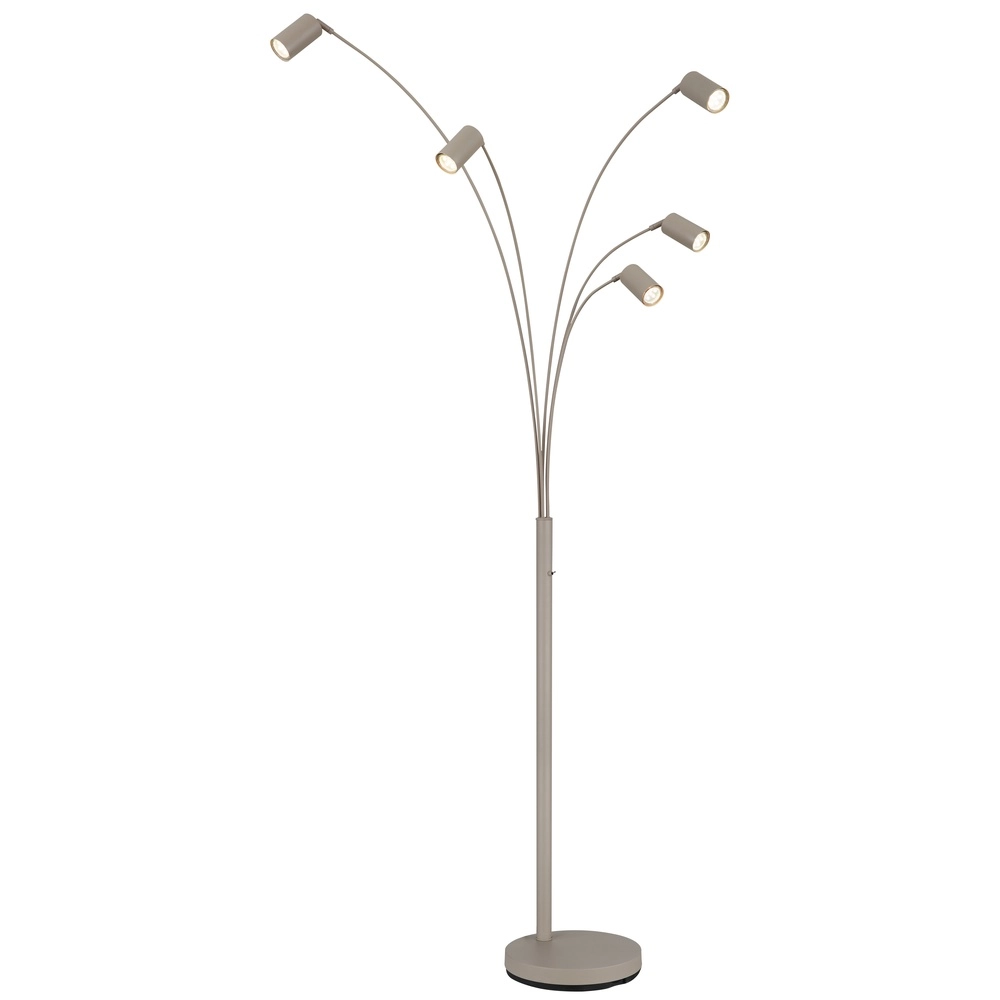 5-light floor lamp Robby sand brown