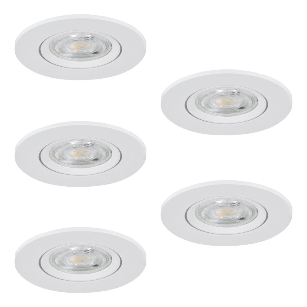 Set of 5 recessed spotlights Barranco white Ø 9cm - 3-step CCT Eglo 9008606359455