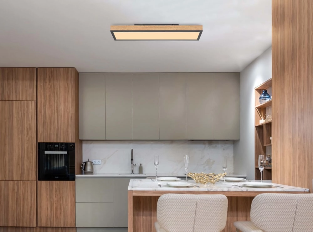 Wooden led ceiling light Doro 60x15cm Globo 9007371417780