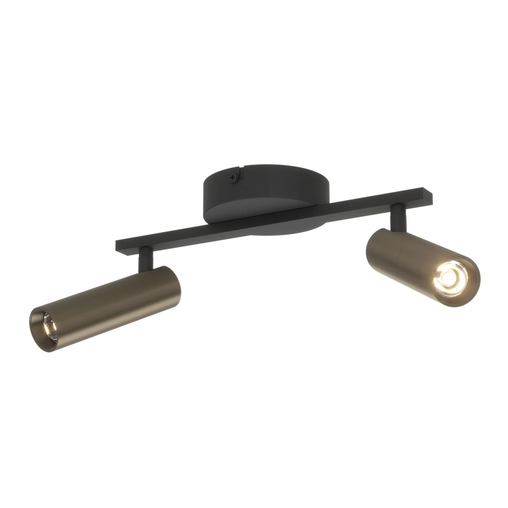 Surface-mounted spot Valproto 2-light black with bronze