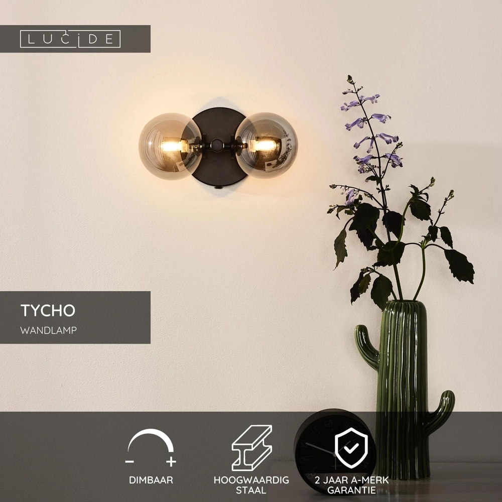 Wall lamp Tycho Black Lucide 5411212450944
