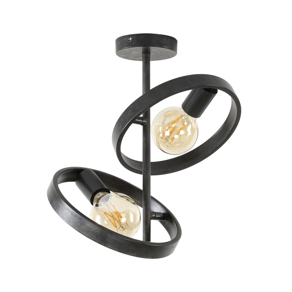 Rings ceiling lamp Hover charcoal - 2x E27 Lyora 8716803513341