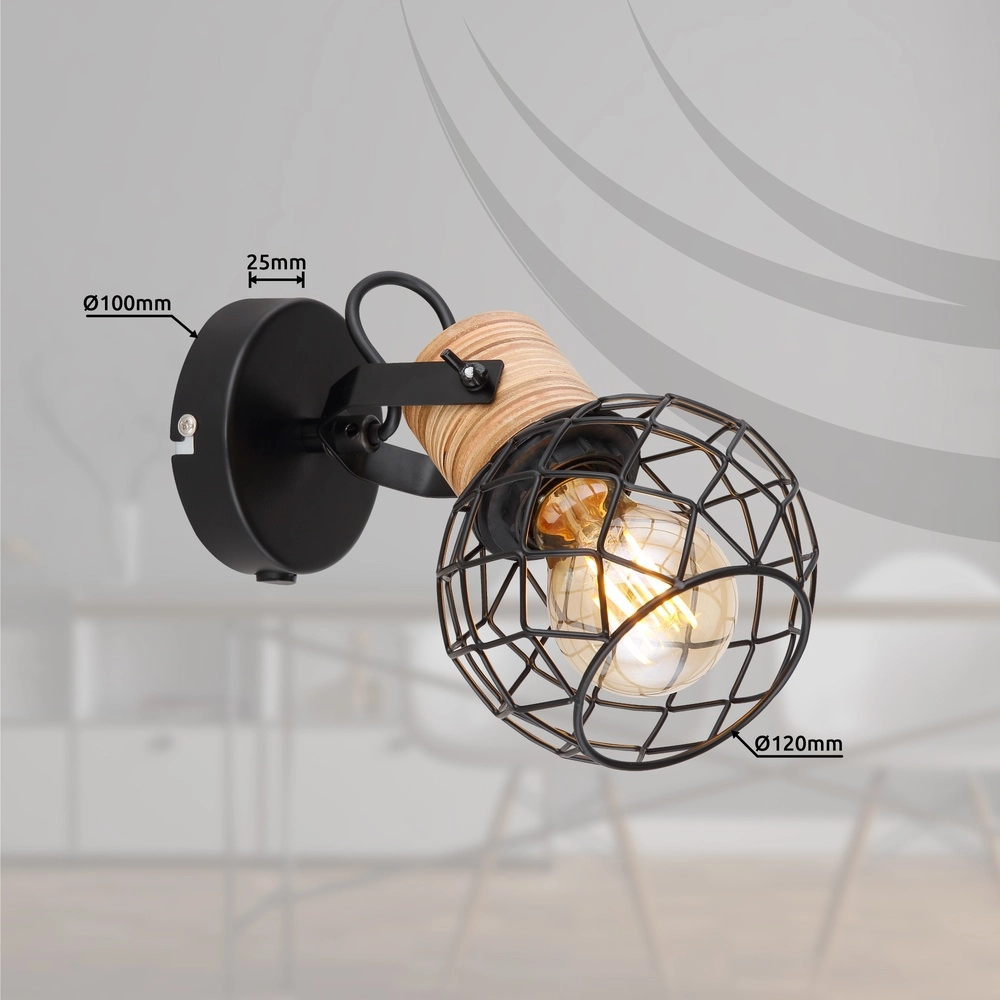 Wall lamp Lacky Black Globo 9007371429356