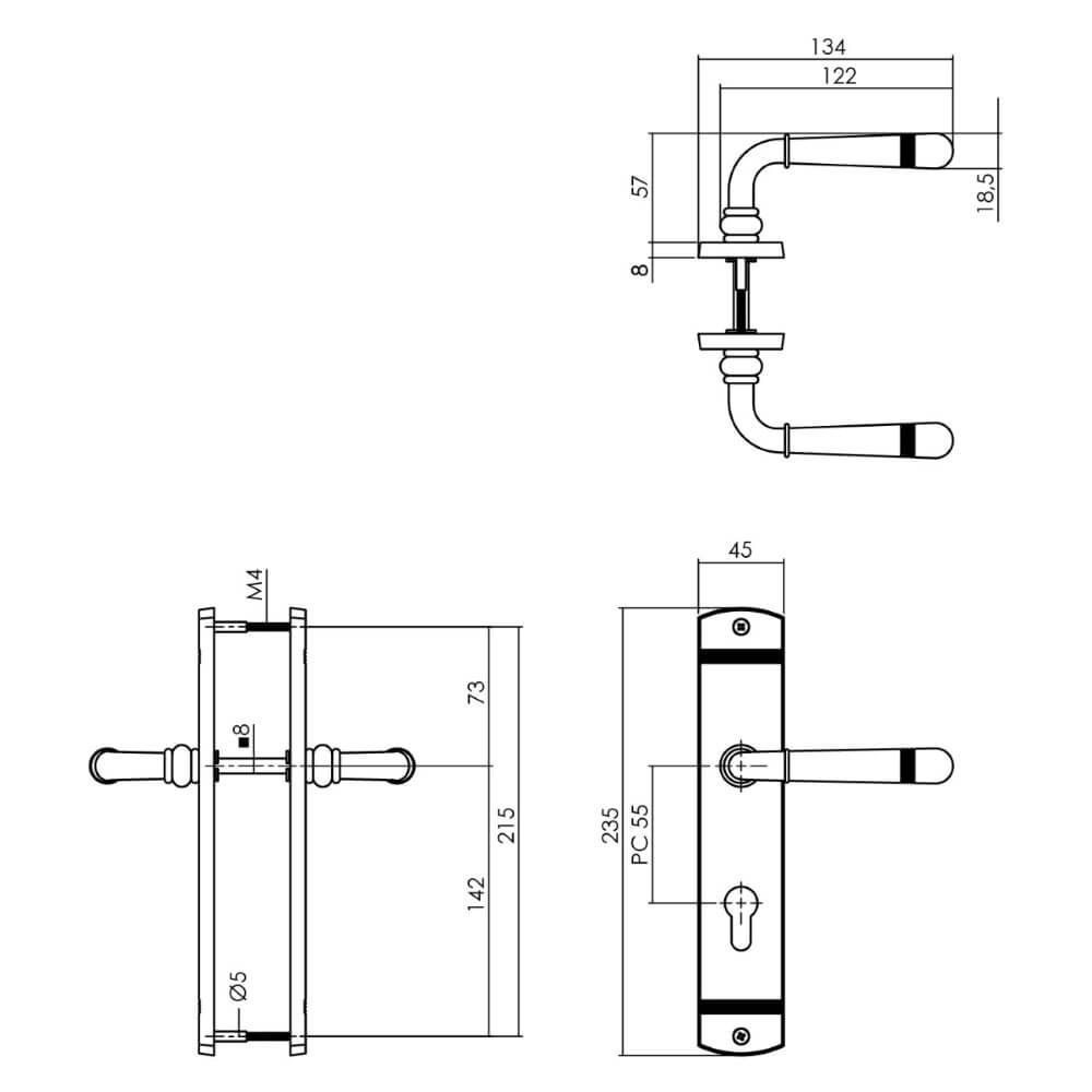 Door handle Helena PC 55mm black Intersteel 8714186568163